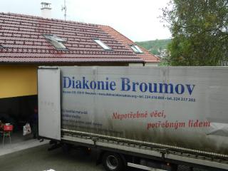 Odvoz tří tun věcí pro Diakonii Broumov